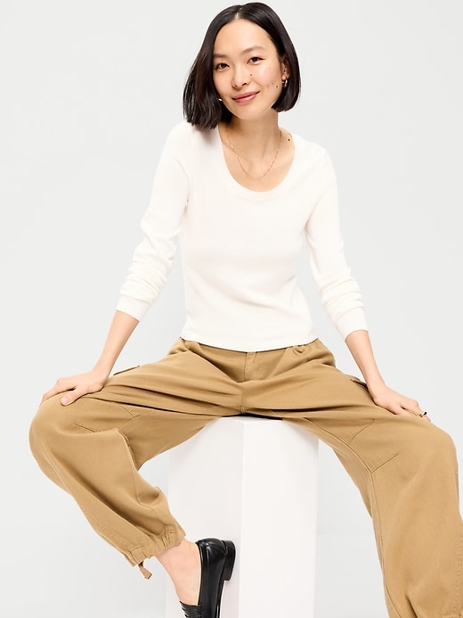 Image number 3 showing, Fitted Scoop-Neck Jersey Sweater