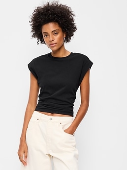 Cap-Sleeve Side-Cinch Top - image 3
