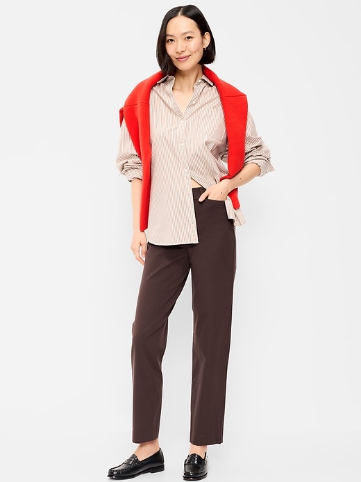 Image number 1 showing, High-Waisted Pixie Straight Pants