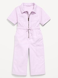 Image number 2 showing, Short-Sleeve Utility Jumpsuit for Toddler Girls