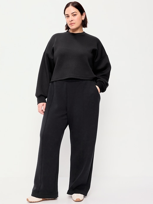 Image number 6 showing, High-Waisted Bounce Fleece Wide-Leg Sweatpants
