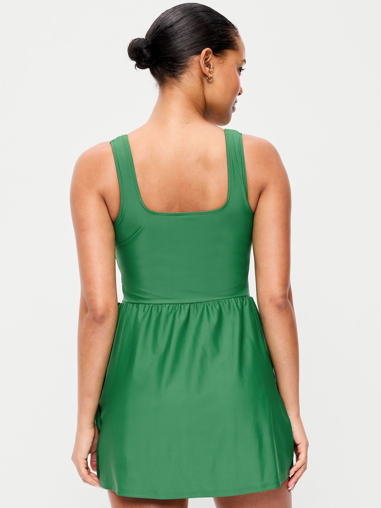 Matte Side-Tie Swim Dress