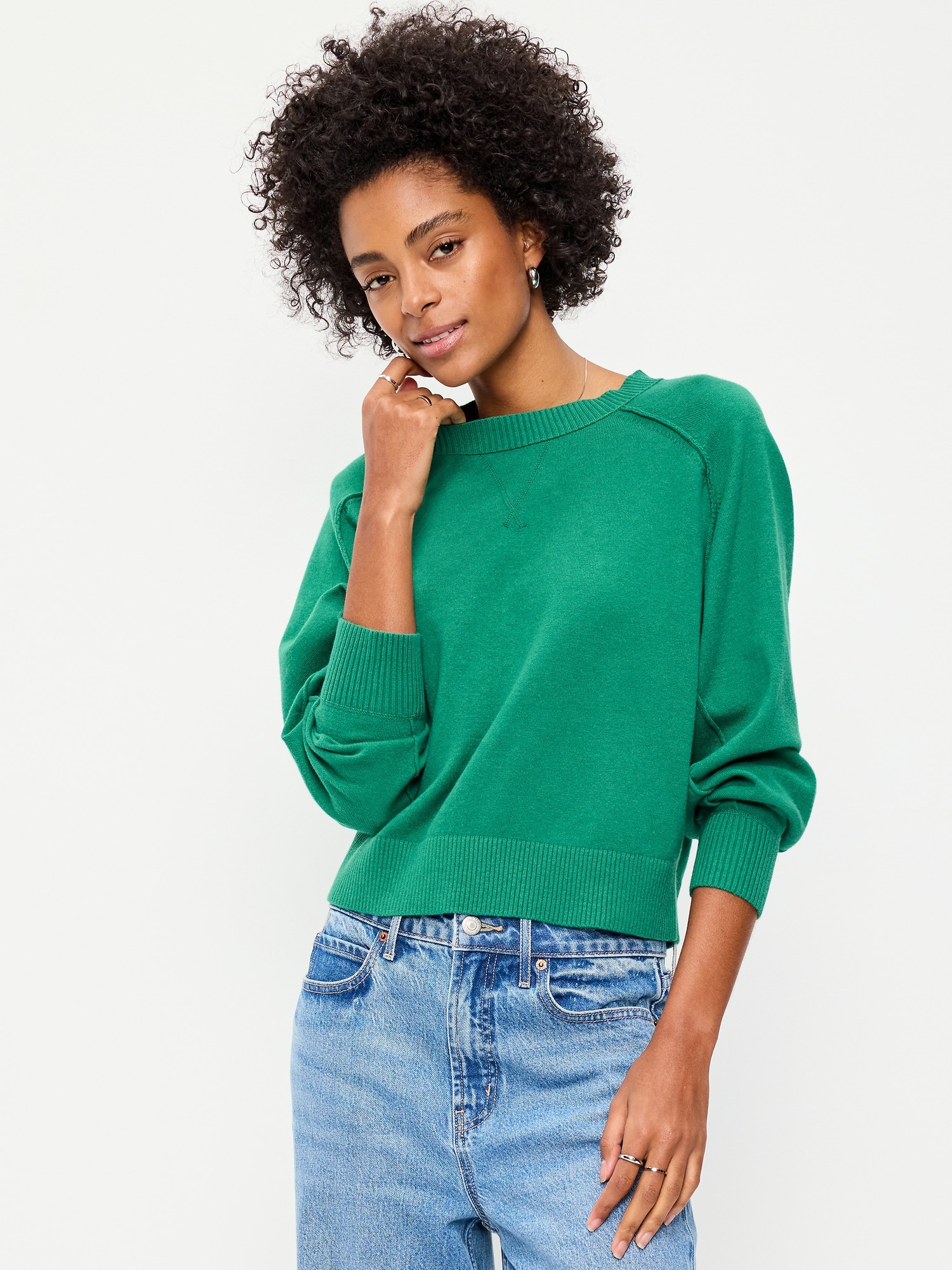SoSoft Lite Crew-Neck Cropped Sweater | Old Navy
