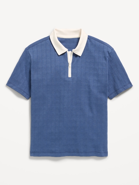 Short-Sleeve Quarter-Zip Polo Shirt for Boys