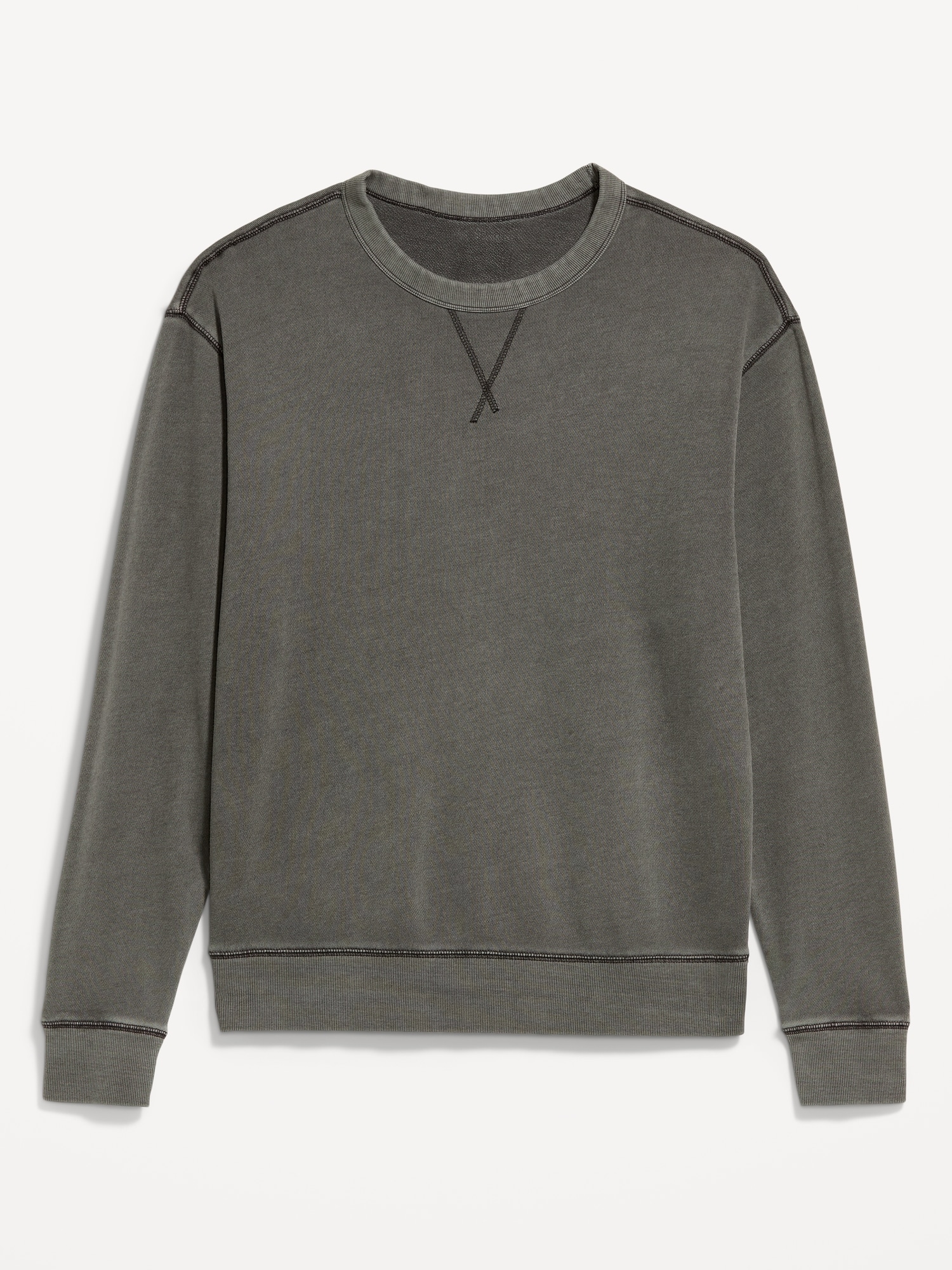 Loose Garment-Washed Crew-Neck Sweatshirt