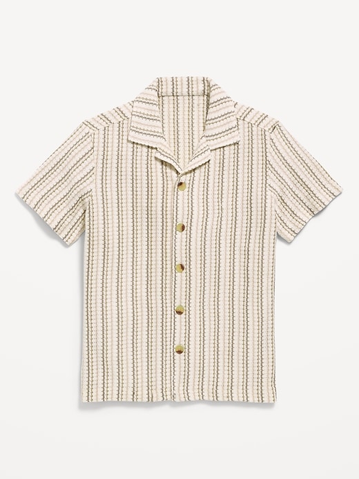 Image number 1 showing, Oversized Short-Sleeve Sweater-Knit Shirt for Boys