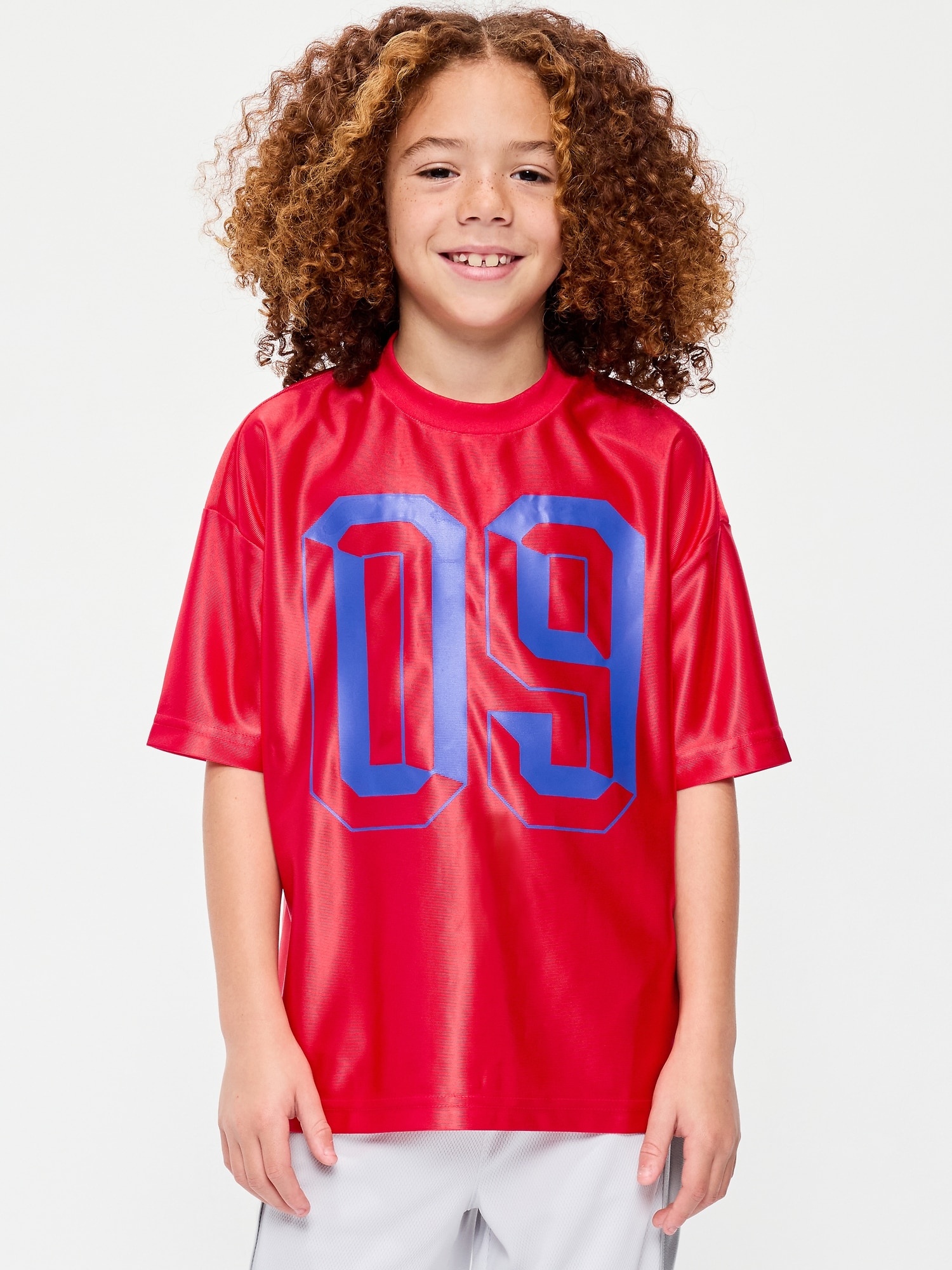 Oversized Shiny Graphic Jersey T-Shirt for Boys
