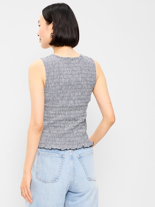Image number 2 showing, Sleeveless Smocked Tank Top