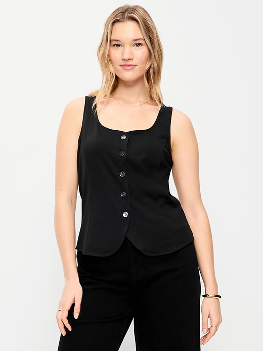 Image number 5 showing, Sleeveless Button-Down Top