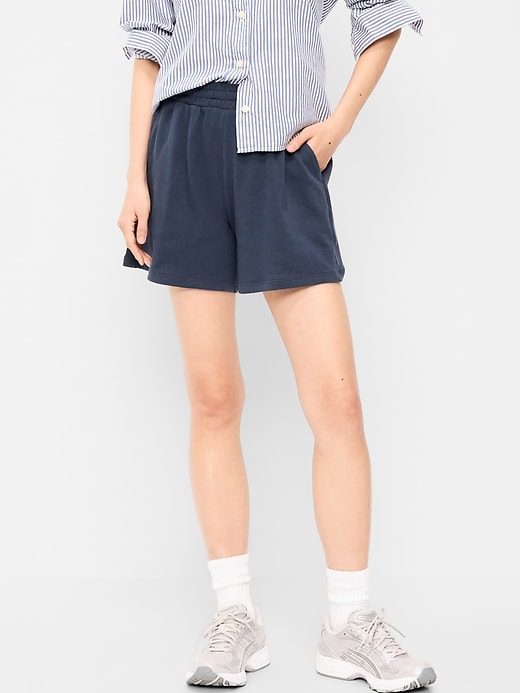 Image number 2 showing, High-Waisted Relaxed Shorts -- 5-inch inseam