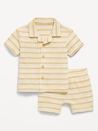 Image number 1 showing, Short-Sleeve Textured Sweater-Knit Shirt and Shorts Set for Baby