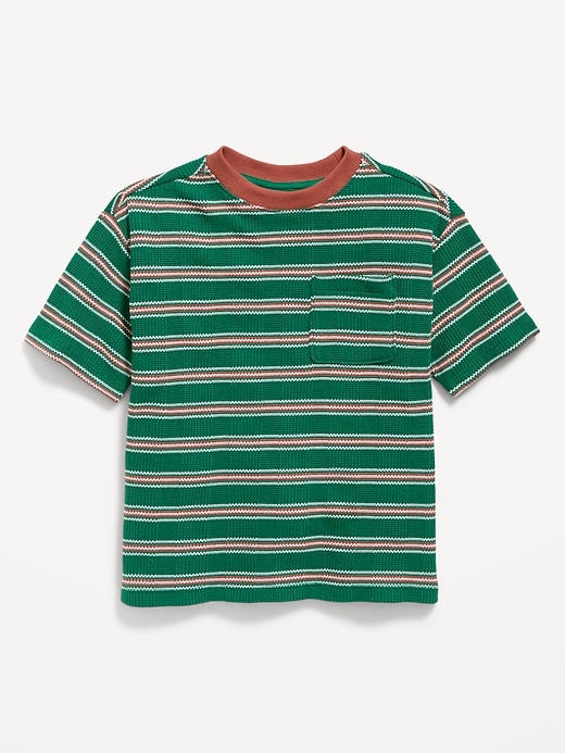 Image number 1 showing, Oversized Short-Sleeve Waffle-Knit T-Shirt for Toddler Boys