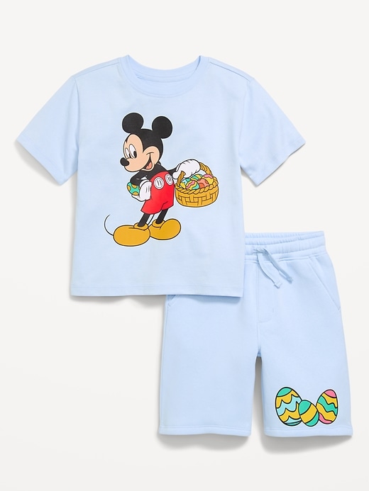 Image number 1 showing, Disney© Mickey Mouse Oversized Graphic T-Shirt and Shorts Set for Toddler Boys