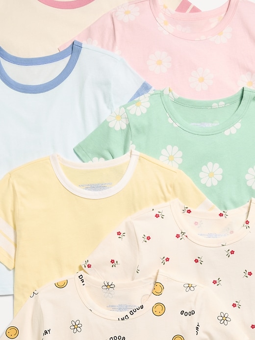 Image number 2 showing, Softest Short-Sleeve T-Shirt 7-Pack for Girls