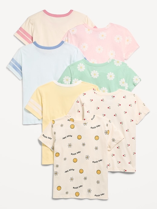 Image number 3 showing, Softest Short-Sleeve T-Shirt 7-Pack for Girls