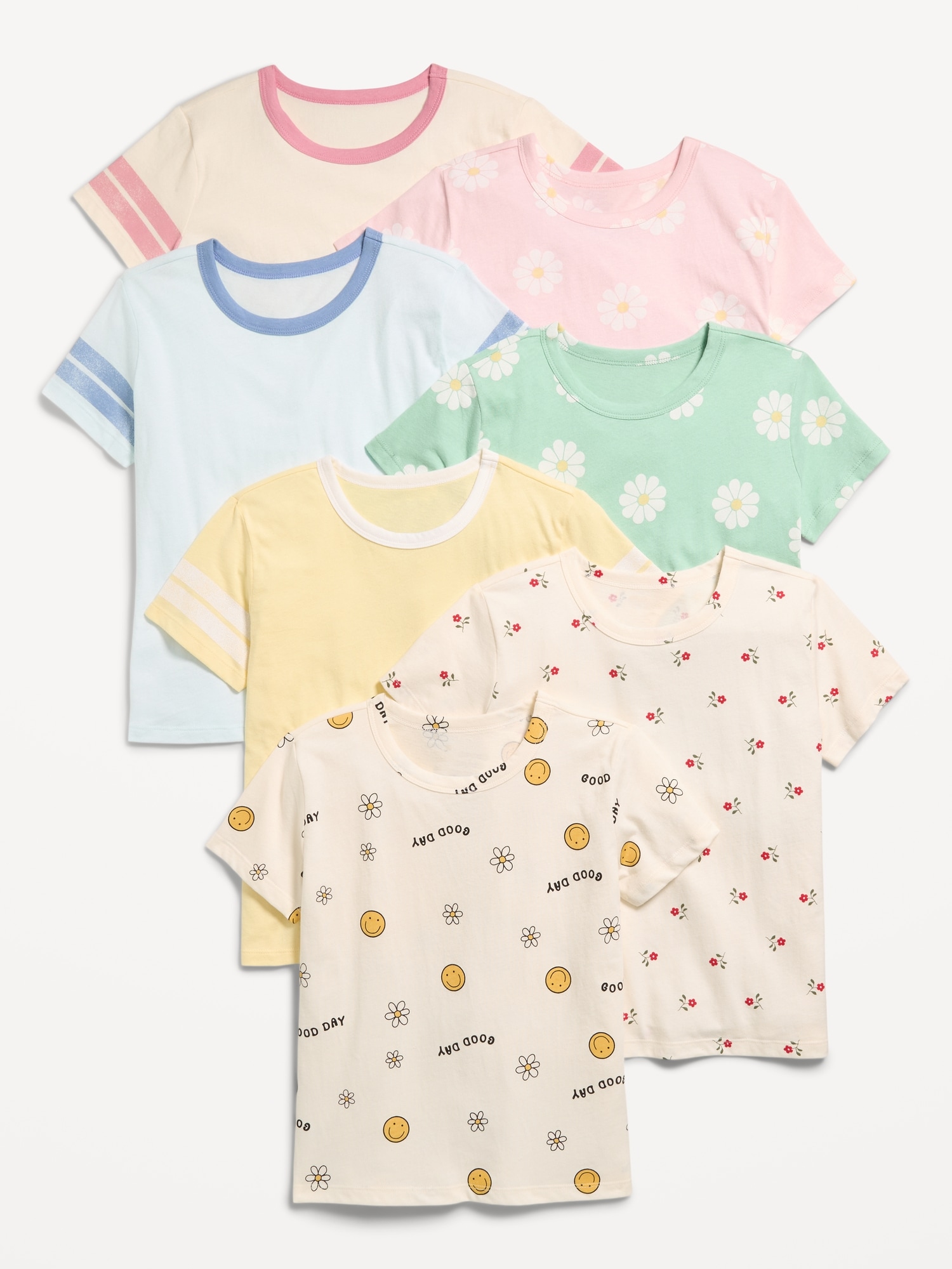 Softest Short-Sleeve T-Shirt 7-Pack for Girls