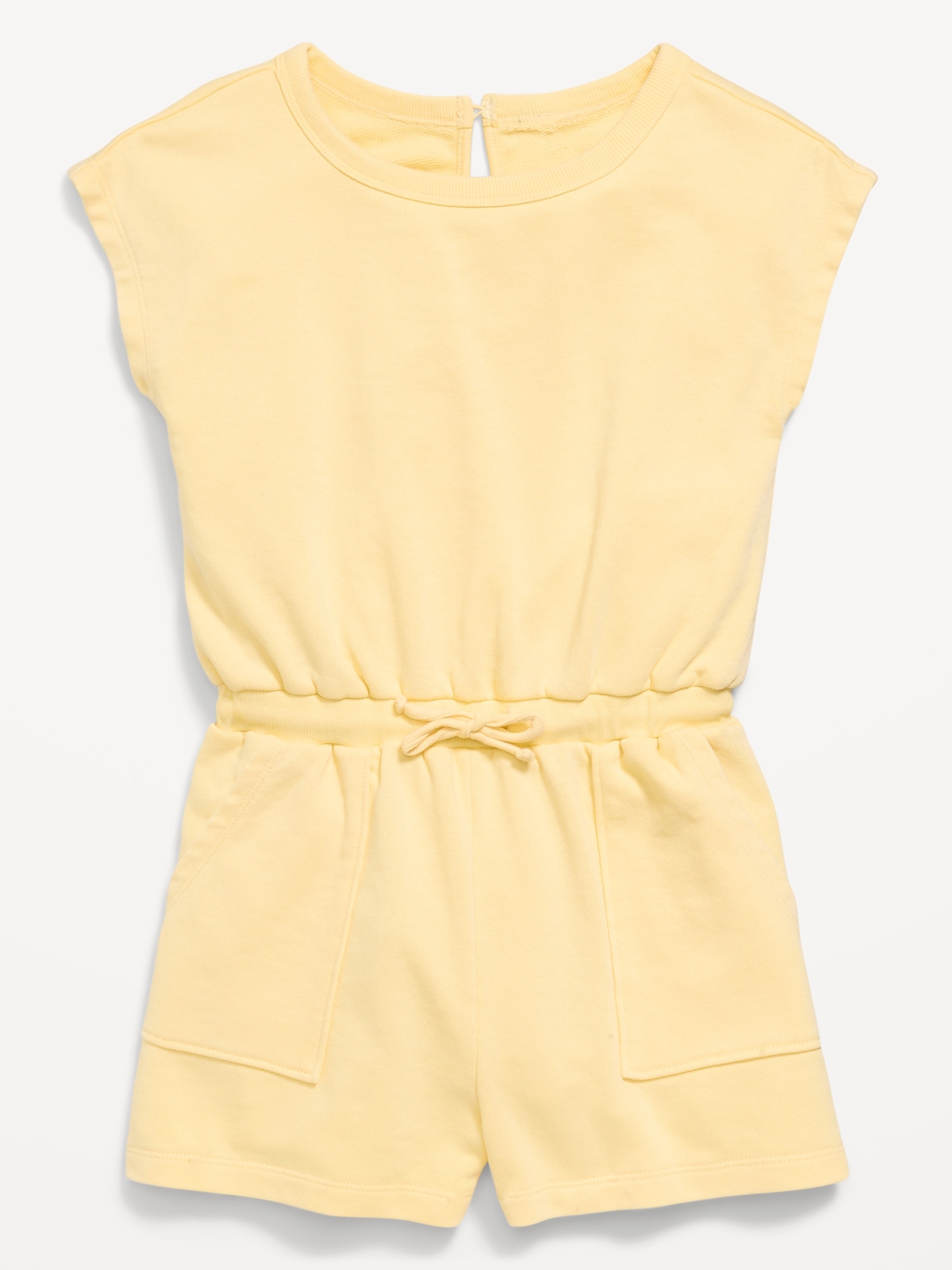 Short-Sleeve French Terry Utility Romper for Girls