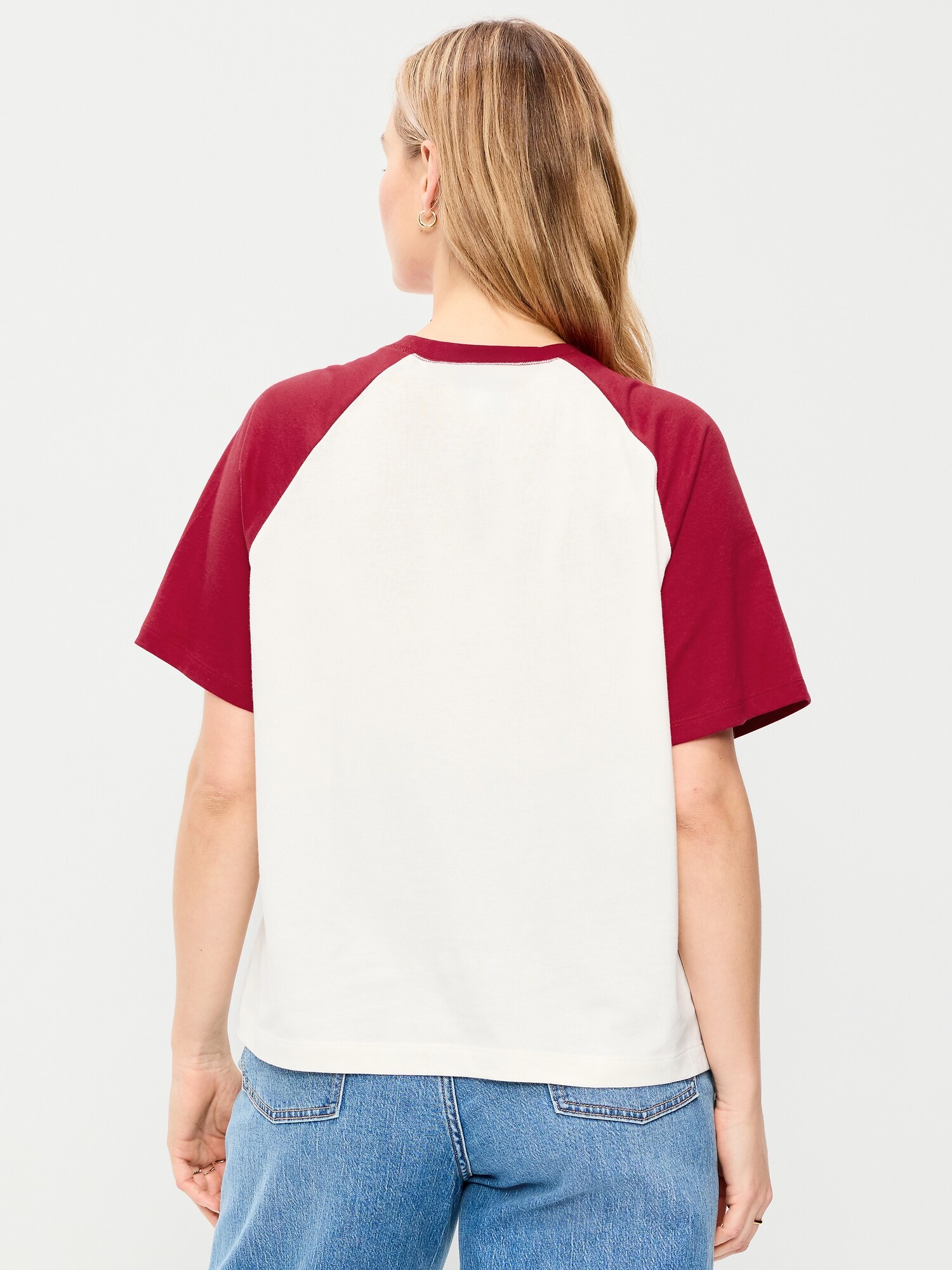 Женская футболка Old Navy Vintage Crew-Neck Raglan, цвет: Annatto — фото 6