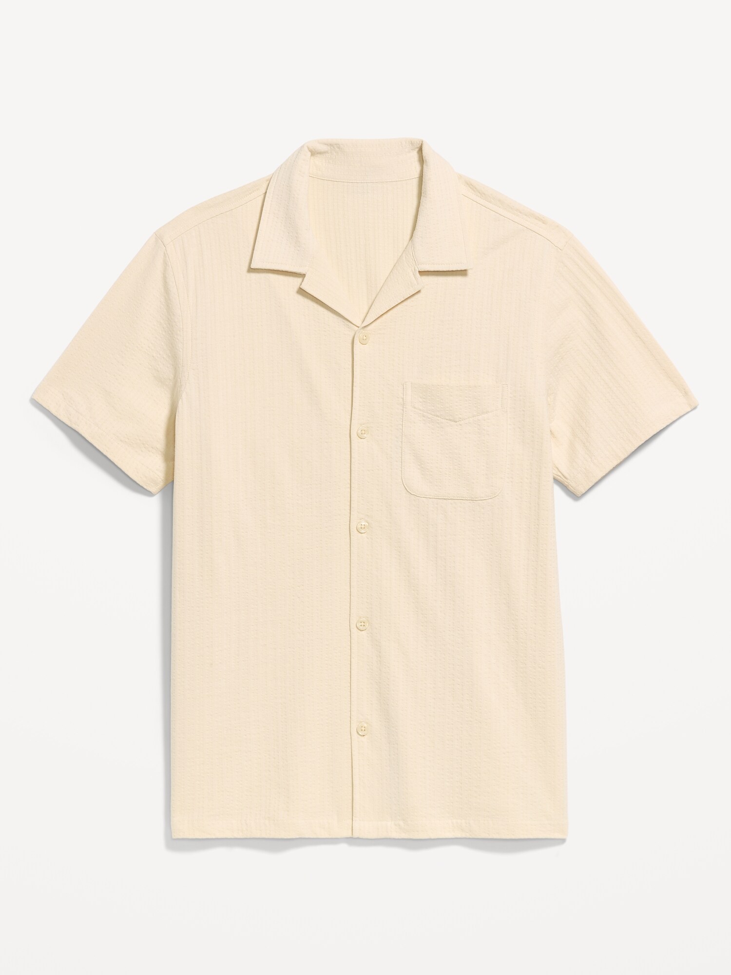 Мужская рубашка Old Navy Short-Sleeve Textured Camp, цвет: Howlite — фото 4