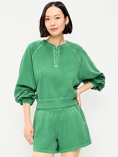 SoComfy Oversized Button-Front Sweatshirt