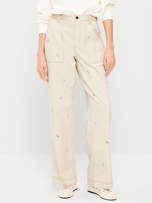 Image number 2 showing, High-Waisted Straight Ankle Pants