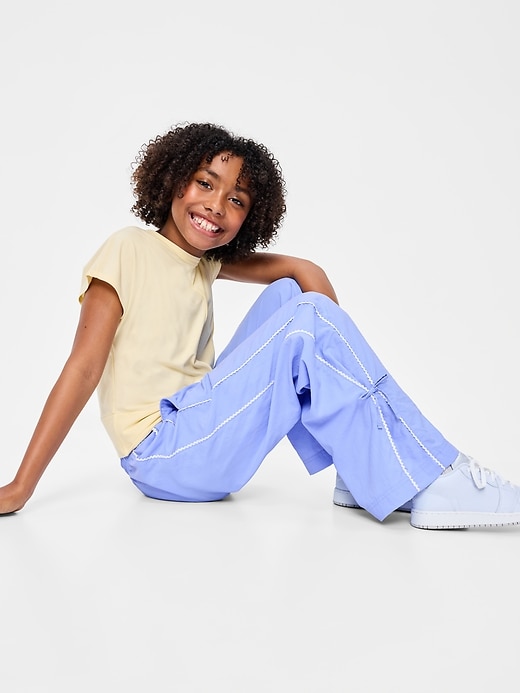 Image number 3 showing, High-Waisted Bow Parachute Pants for Girls