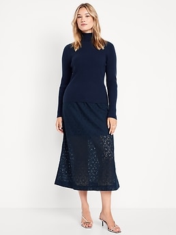 High-Waisted Lace Midi Skirt - image 3