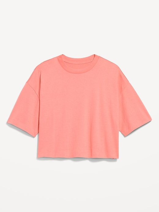 Image number 4 showing, Vintage Crew-Neck Oversized Crop T-Shirt