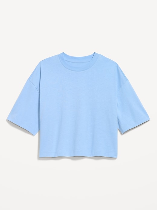 Image number 4 showing, Vintage Crew-Neck Oversized Crop T-Shirt