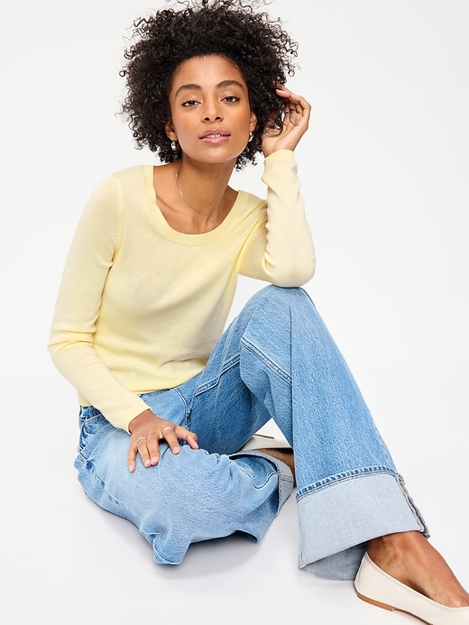 Image number 3 showing, Fitted Scoop-Neck Jersey Sweater