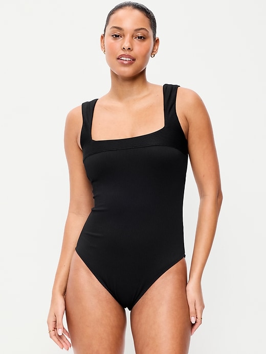 Image number 1 showing, Ribbed One-Piece Swimsuit