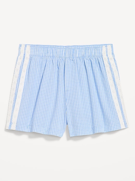 Image number 4 showing, Eyelet-Trim Boxer Pajama Shorts