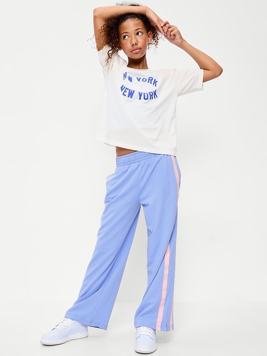 Image number 3 showing, Baggy French-Terry Straight-Leg Retro Sweatpants for Girls