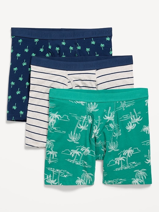 Image number 1 showing, Printed Boxer-Brief Underwear 3-Pack -- 6.25-inch inseam