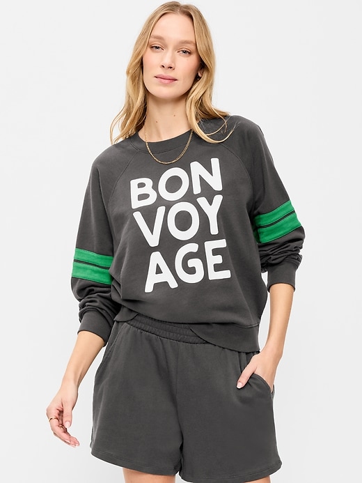 Image number 1 showing, Crew-Neck Raglan Graphic Sweatshirt