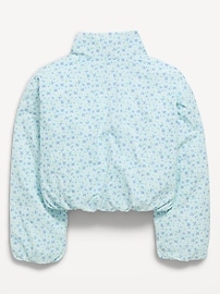 Image number 4 showing, Printed Full-Zip Bubble-Hem Jacket for Girls