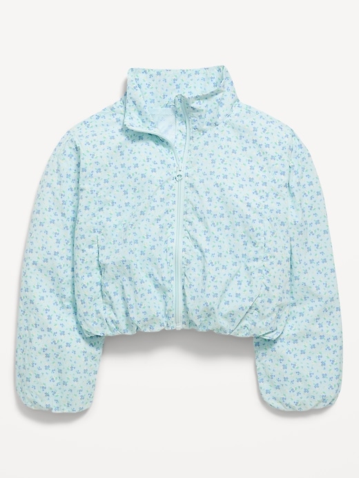 Image number 3 showing, Printed Full-Zip Bubble-Hem Jacket for Girls