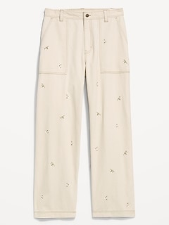 High-Waisted Straight Ankle Pants