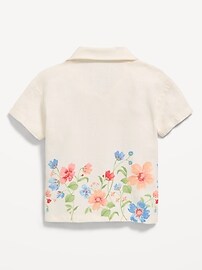 Image number 3 showing, Printed Short-Sleeve Linen-Blend Shirt for Baby