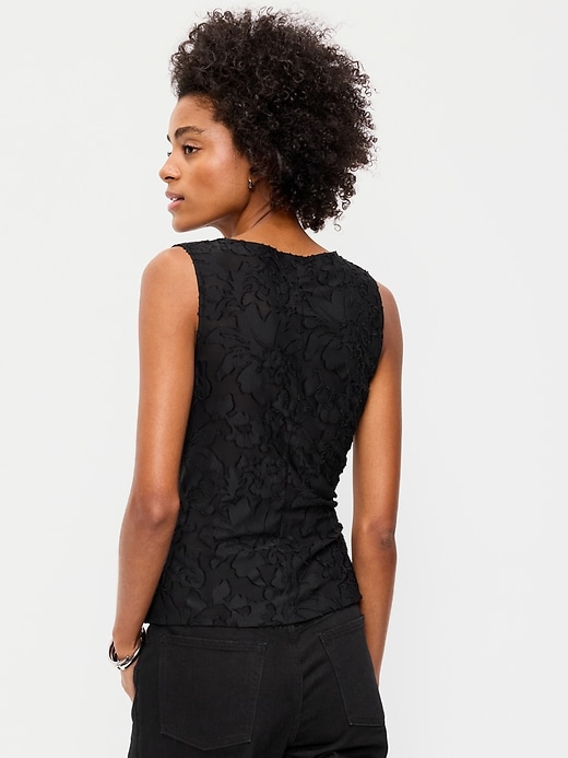 Image number 2 showing, Jacquard Side-Drape Top