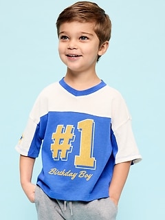 Oversized Mesh Graphic Football T-Shirt for Toddler Boys