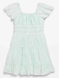 Image number 3 showing, Fit and Flare Crinkle Gauze Tiered Dress for Girls