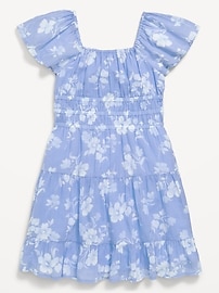 Image number 3 showing, Fit and Flare Crinkle Gauze Tiered Dress for Girls