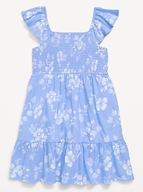 Image number 1 showing, Printed Smocked Fit and Flare Dress for Girls