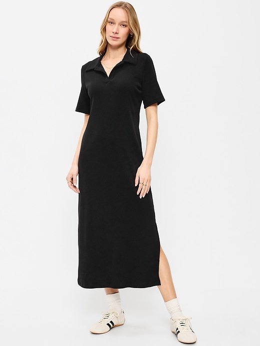 Image number 1 showing, Short-Sleeve Polo Midi Dress