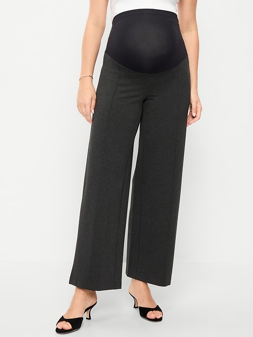 Image number 2 showing, Maternity Rollover-Waist Stevie Wide-Leg Pants