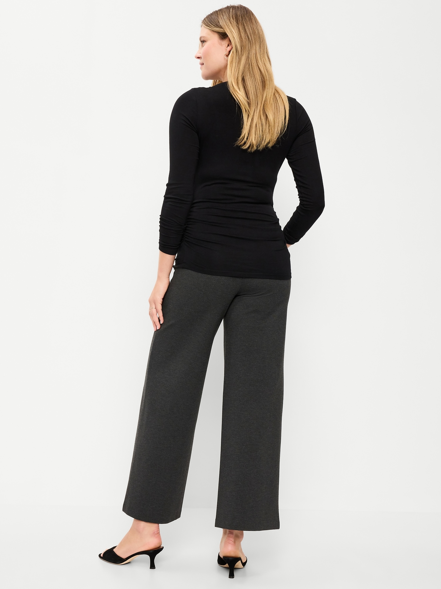 Maternity Rollover-Waist Stevie Wide-Leg Pants