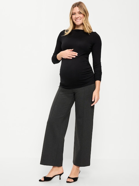 Maternity Rollover-Waist Stevie Wide-Leg Pants
