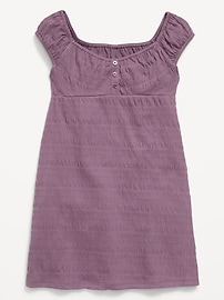 Image number 3 showing, Smocked Jersey Henley Dress for Girls