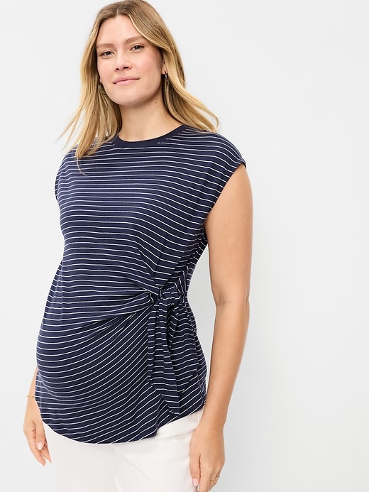 Image number 3 showing, Maternity Side-Tie Jersey Top